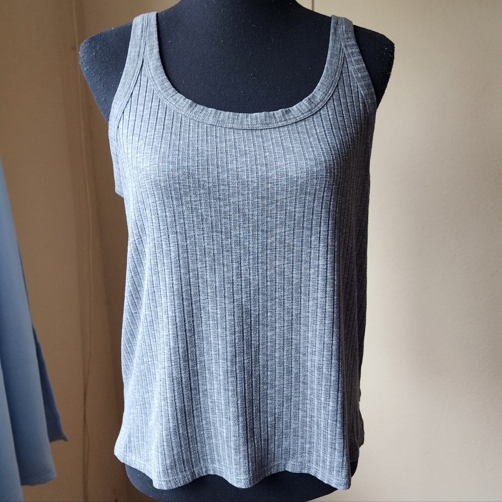 Joyspun Gray Ribbed Women's Tank Top